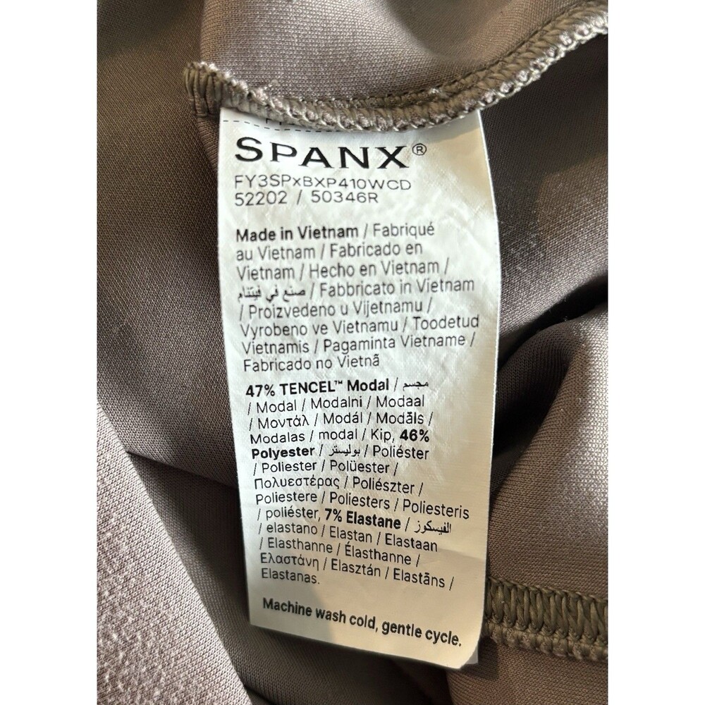 Spanx Air Essentials Pullover Smoke Brown Half Zip Lightweight Top Size Large - Picture 7 of 8